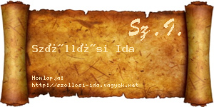 Szőllősi Ida névjegykártya