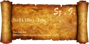 Szőllősi Ida névjegykártya